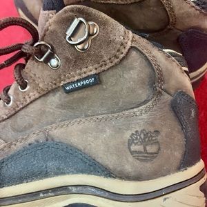 2 pair Boy’s Size 1.5 Waterproof Brown Timberland Boots & S Sport Sneakers GUC